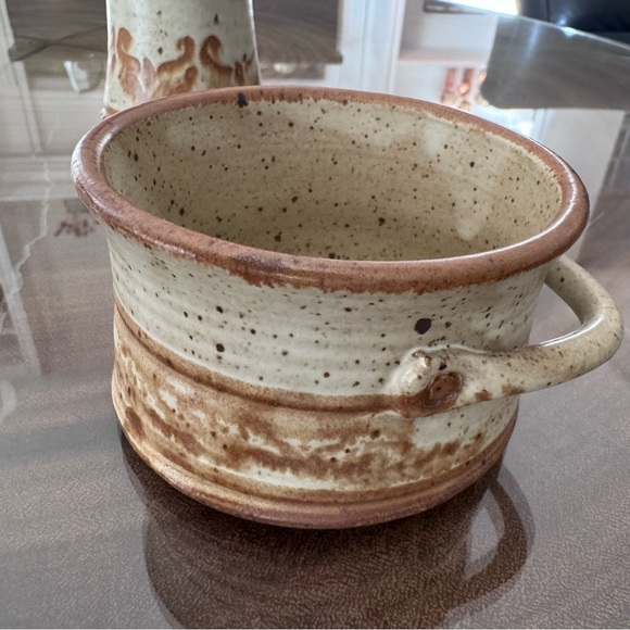 Handmade Studio Pottery Sugar&Creamer - Rustic Earth Tones - Picture 8 of 9